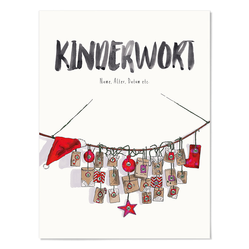 Kindermundposter Adventskalender – personalisiertes Poster mit Kinderwort für Eltern