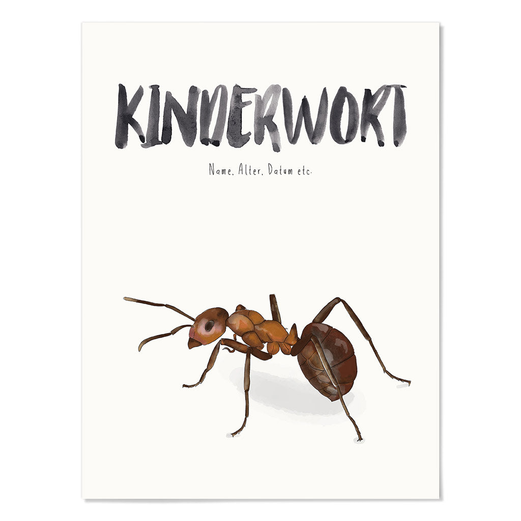 Kindermundposter Ameise – personalisiertes Poster mit Kinderwort für Eltern