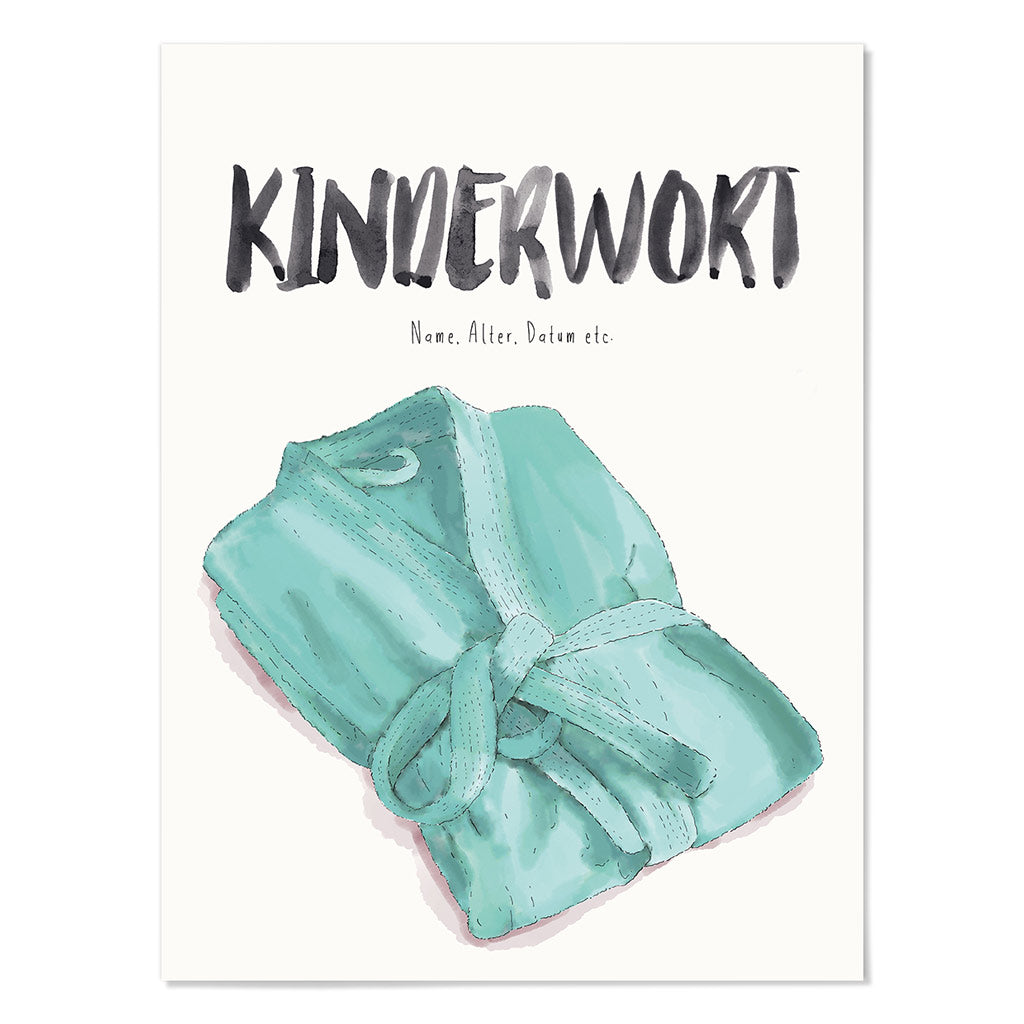 Kindermundposter Bademantel – personalisiertes Poster mit Kinderwort für Eltern