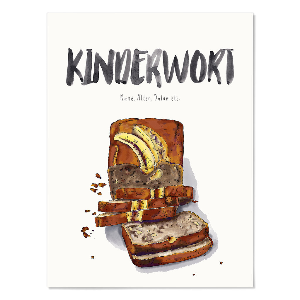 Kindermundposter Bananenbrot – personalisiertes Poster mit Kinderwort für Eltern