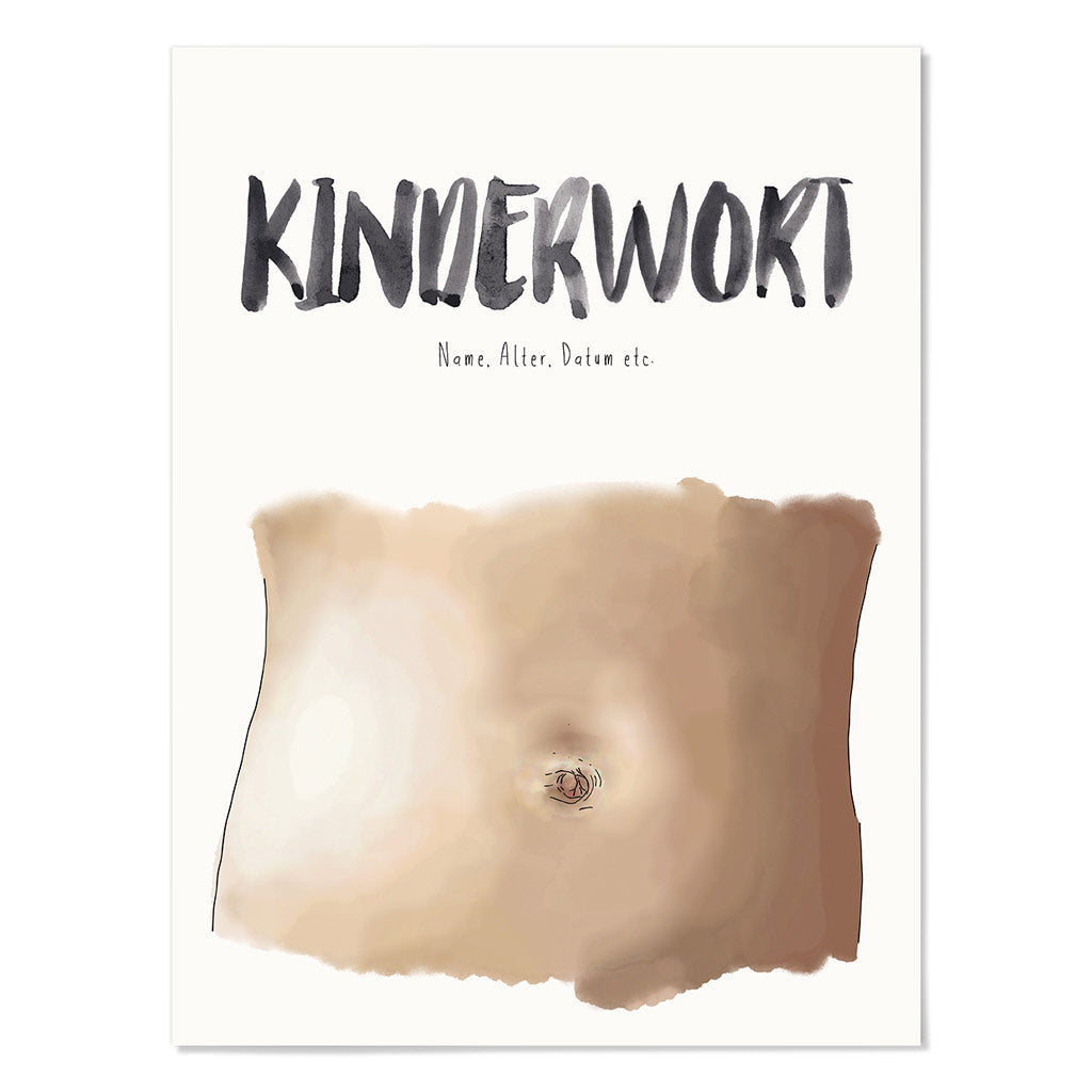 Kindermundposter Bauchnabel – personalisiertes Poster mit Kinderwort für Eltern