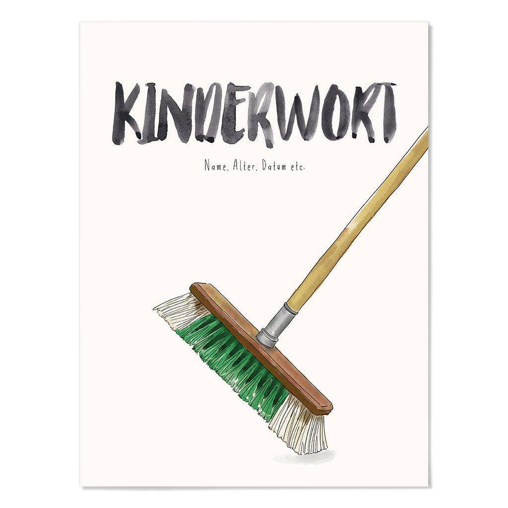 Kindermundposter Besen – personalisiertes Poster mit Kinderwort für Eltern
