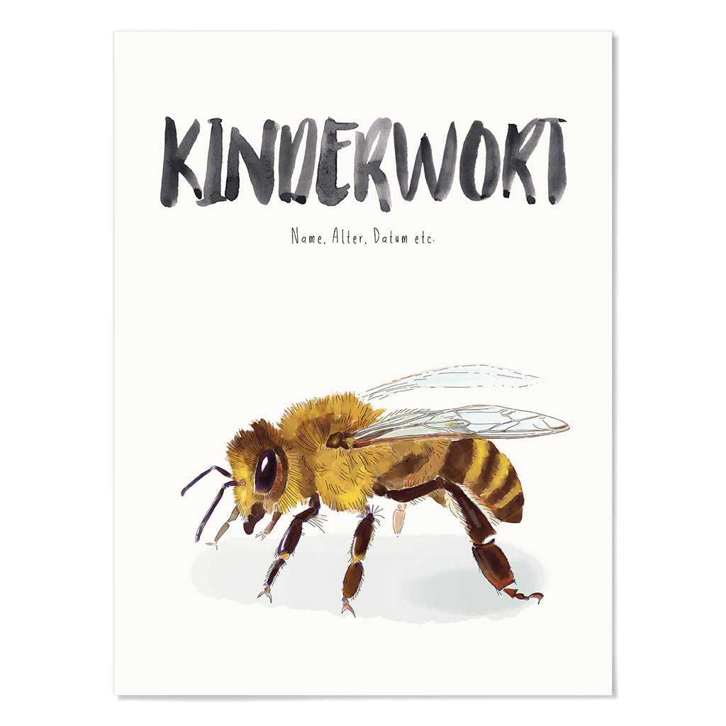 Kindermundposter Biene – personalisiertes Poster mit Kinderwort für Eltern