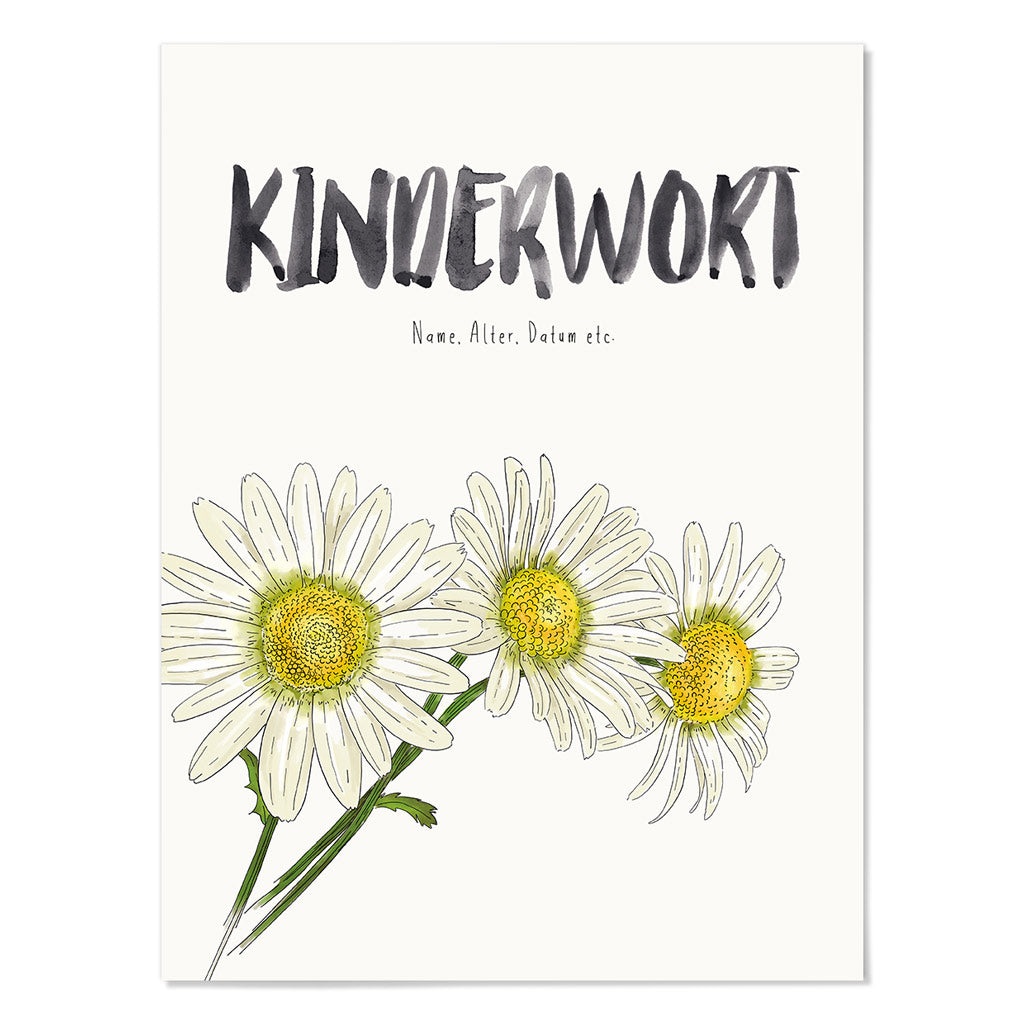 Kindermundposter Blume – personalisiertes Poster mit Kinderwort für Eltern