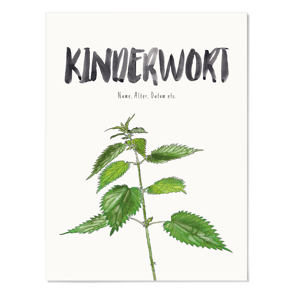 Kindermundposter Brennnessel – personalisiertes Poster mit Kinderwort für Eltern
