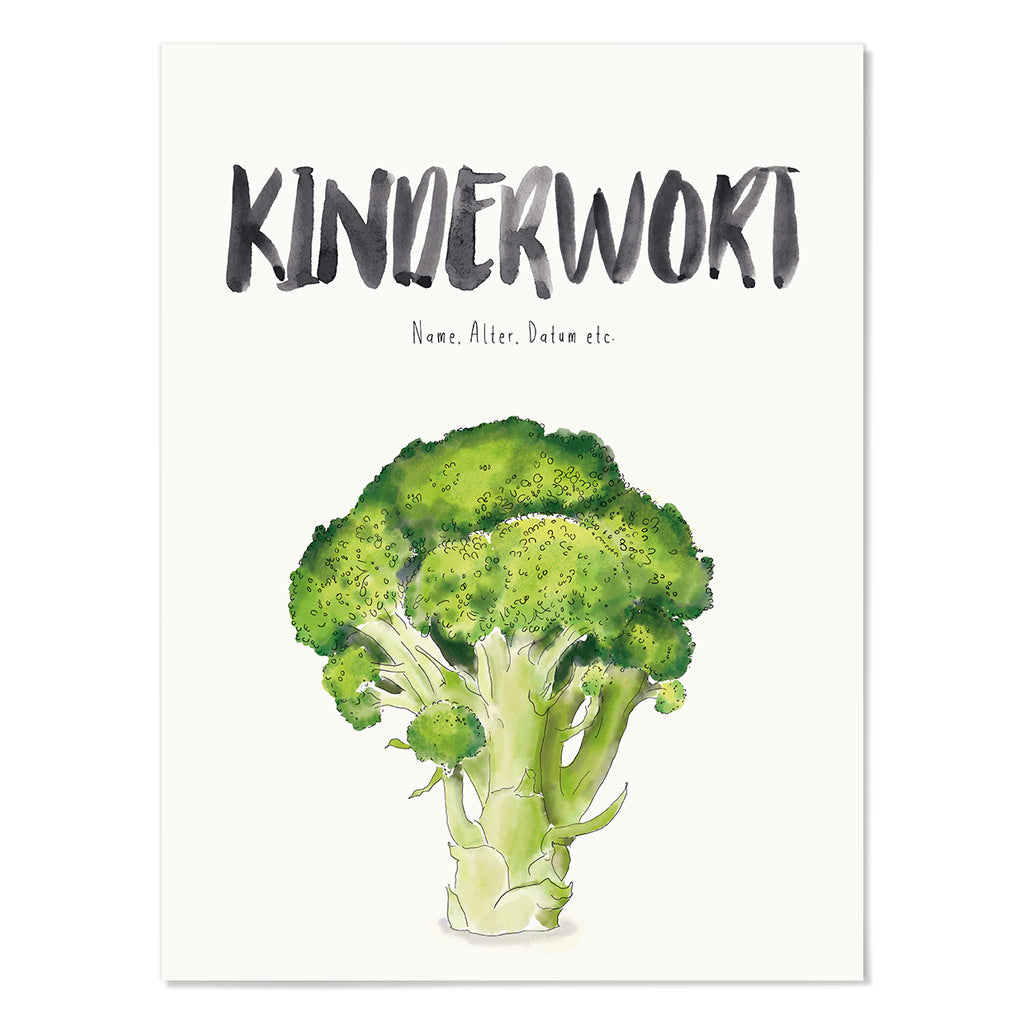 Kindermundposter Brokkoli – personalisiertes Poster mit Kinderwort für Eltern