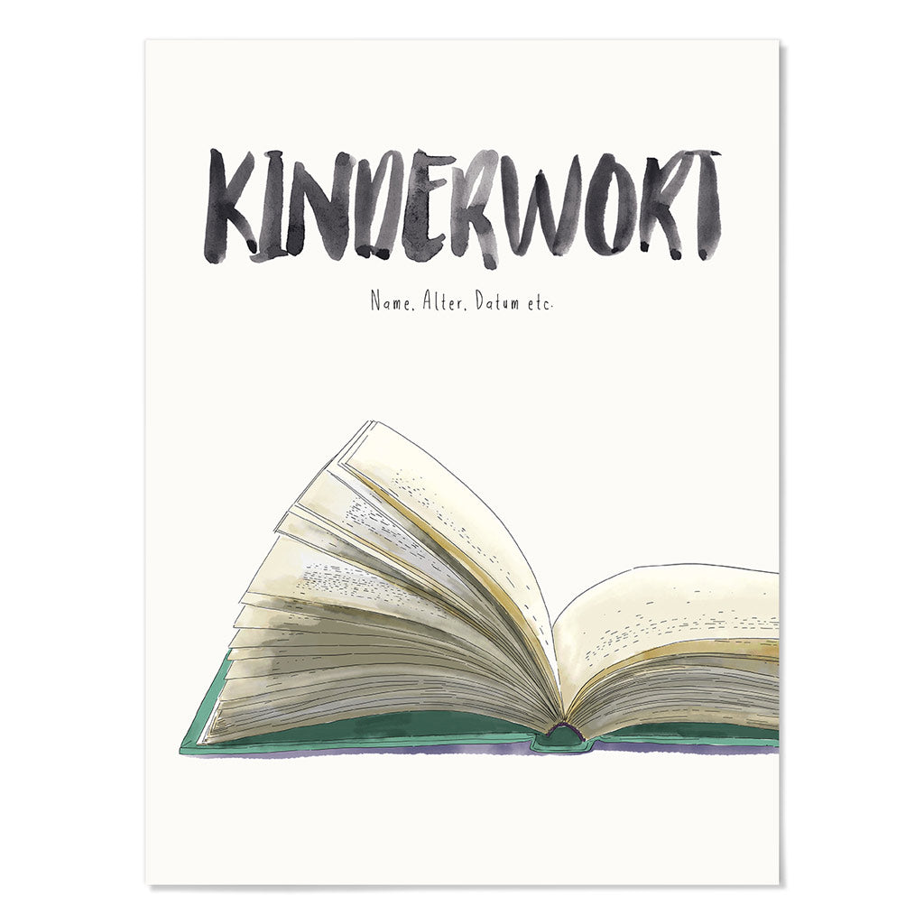 Kindermundposter Buch – personalisiertes Poster mit Kinderwort für Eltern