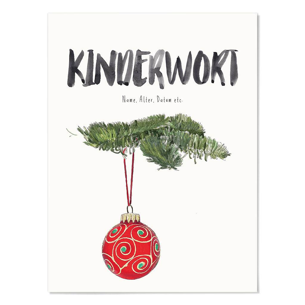 Kindermundposter Christbaumkugel – personalisiertes Poster mit Kinderwort für Eltern