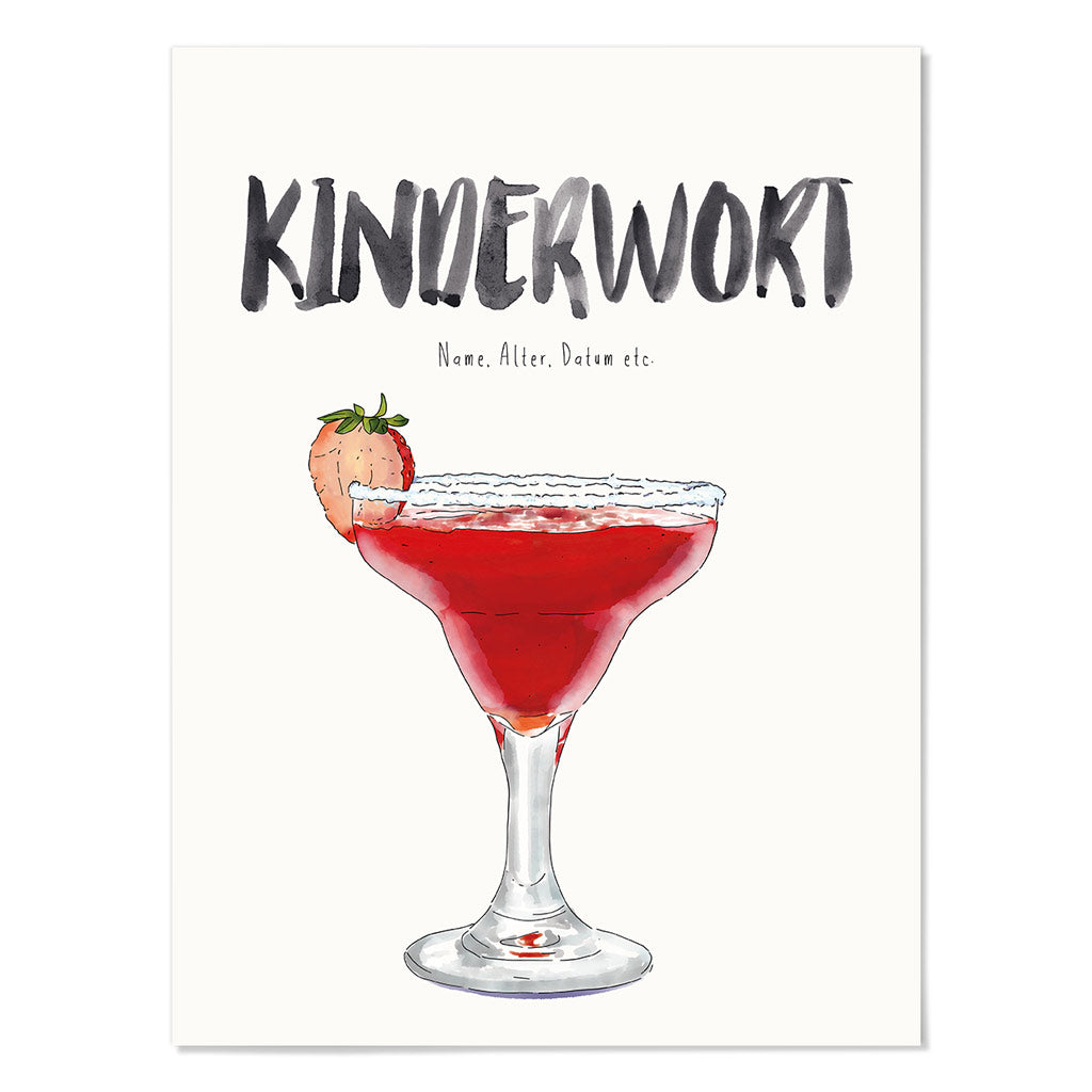 Kindermundposter Cocktail – personalisiertes Poster mit Kinderwort für Eltern