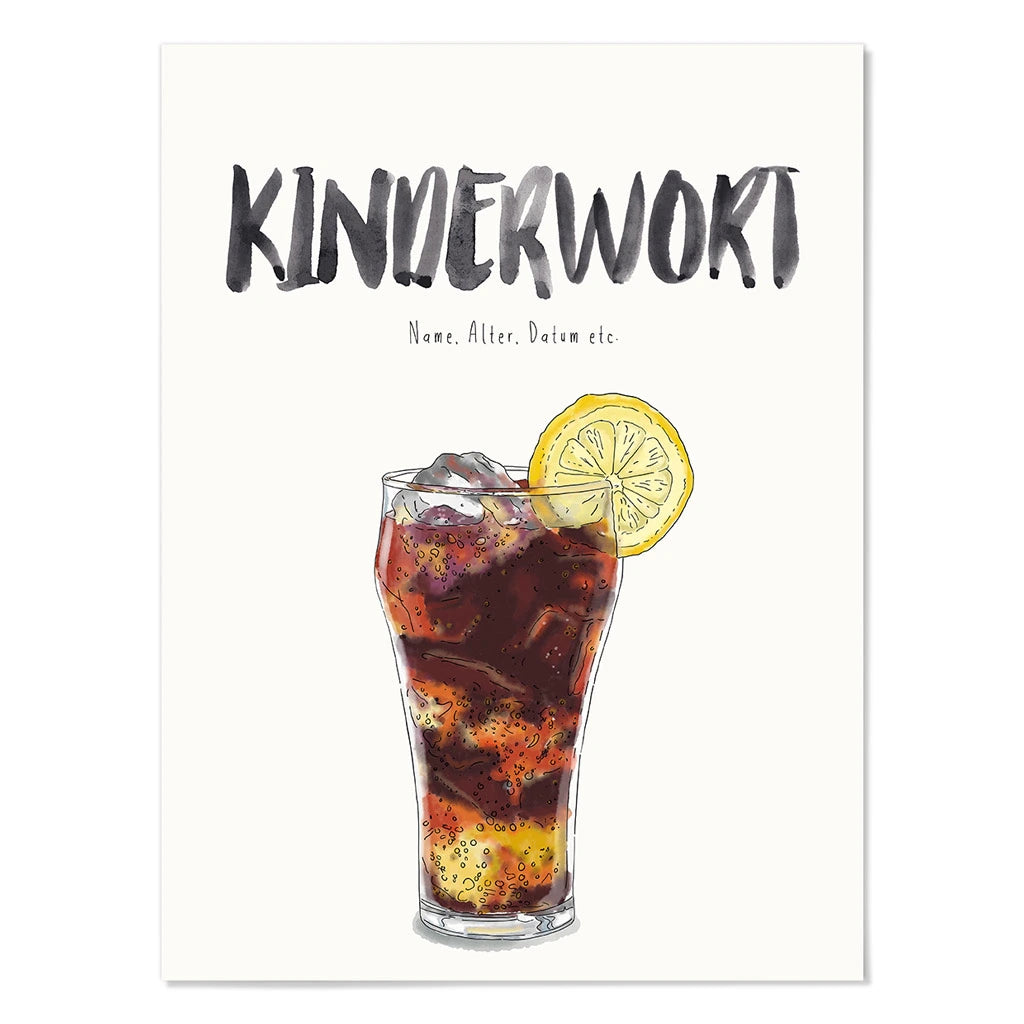 Kindermundposter Cola – personalisiertes Poster mit Kinderwort für Eltern