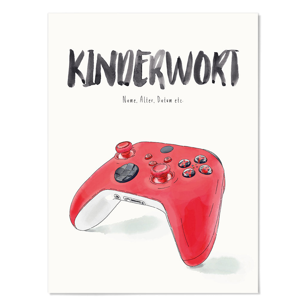 Kindermundposter Controller – personalisiertes Poster mit Kinderwort für Eltern