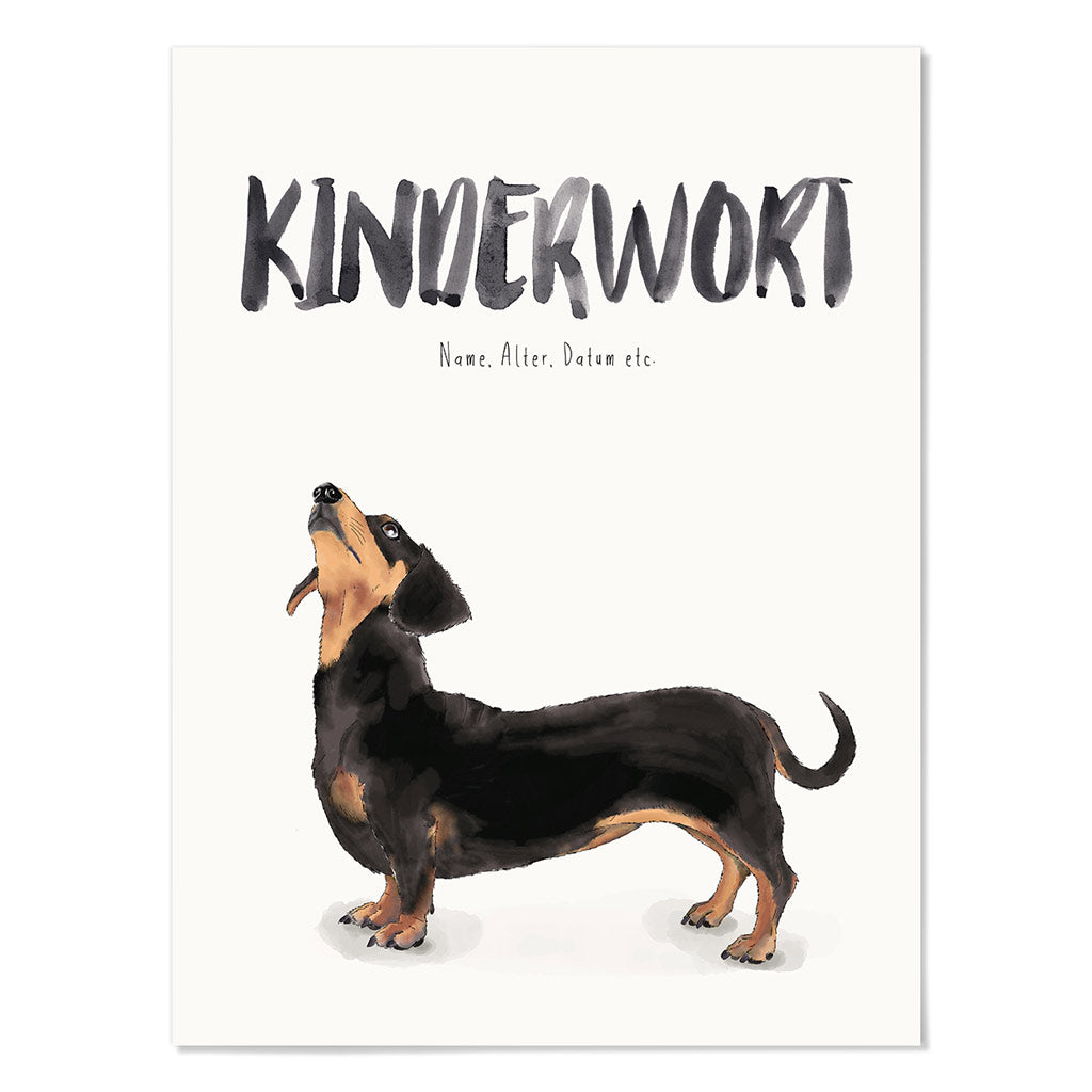 Kindermundposter Dackel – personalisiertes Poster mit Kinderwort für Eltern