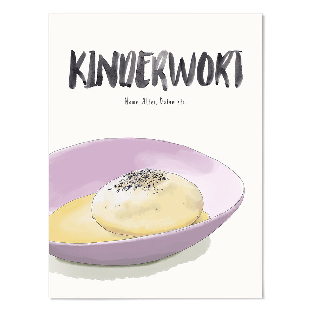 Kindermundposter Dampfnudel – personalisiertes Poster mit Kinderwort für Eltern