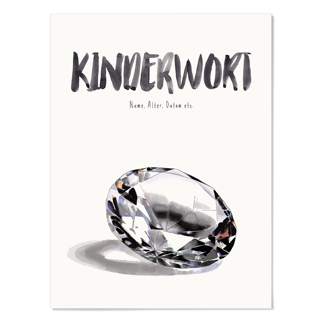 Kindermundposter Diamant – personalisiertes Poster mit Kinderwort für Eltern