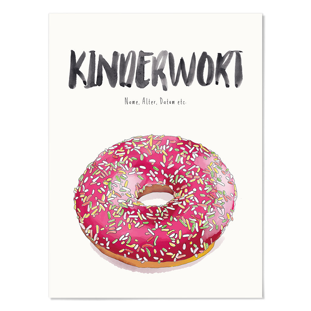 Kindermundposter Donut – personalisiertes Poster mit Kinderwort für Eltern