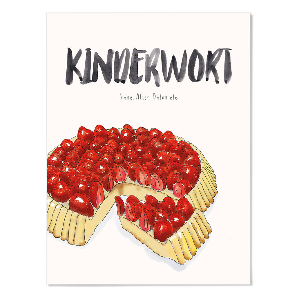 Kindermundposter Erdbeerkuchen - personalisiertes Poster mit Kinderwort für Eltern