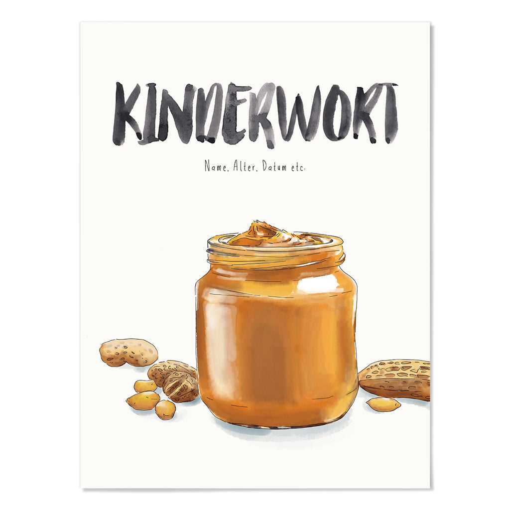Kindermundposter Erdnussbutter – personalisiertes Poster mit Kinderwort für Eltern