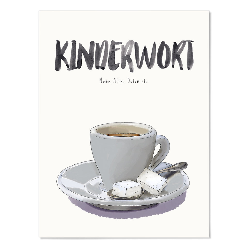 Kindermundposter Espresso – personalisiertes Poster mit Kinderwort für Eltern
sso