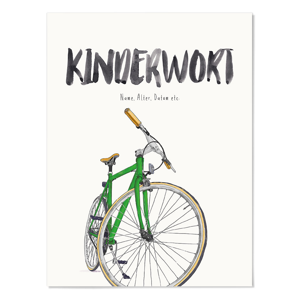 Kindermundposter Fahrrad – personalisiertes Poster mit Kinderwort für Eltern