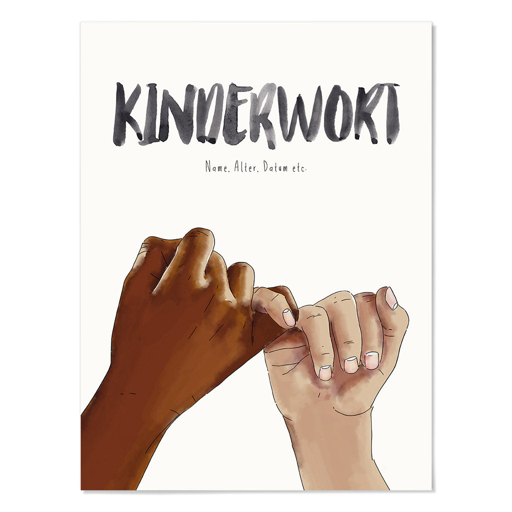 Kindermundposter Fingerschwur – personalisiertes Poster mit Kinderwort für Eltern
