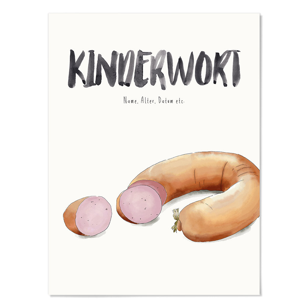 Kindermundposter Fleischwurst – personalisiertes Poster mit Kinderwort für Eltern