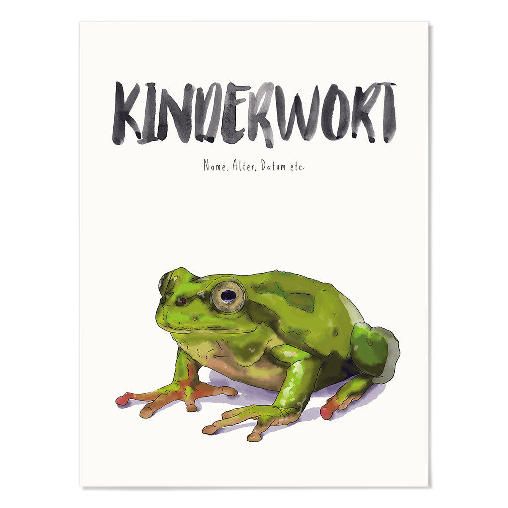 Kindermundposter Frosch – personalisiertes Poster mit Kinderwort für Eltern
