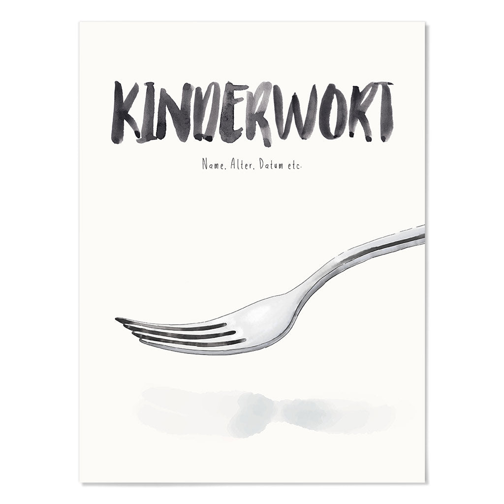 Kindermundposter Gabel – personalisiertes Poster mit Kinderwort für Eltern