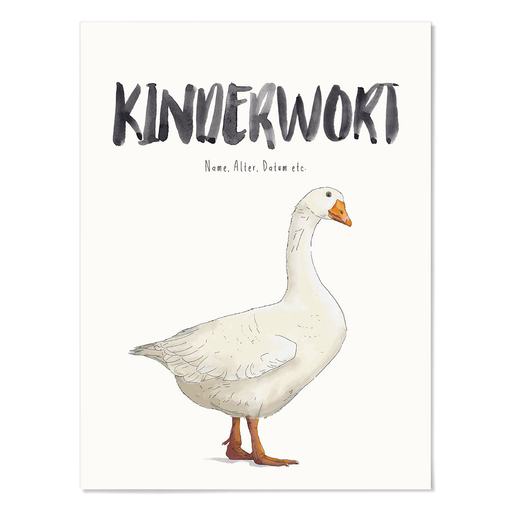 Kindermundposter Gans – personalisiertes Poster mit Kinderwort für Eltern