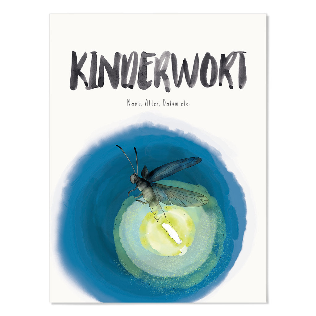 Kindermundposter Glühwürmchen – personalisiertes Poster mit Kinderwort für Eltern