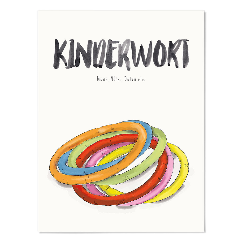 Kindermundposter Haargummis – personalisiertes Poster mit Kinderwort für Eltern