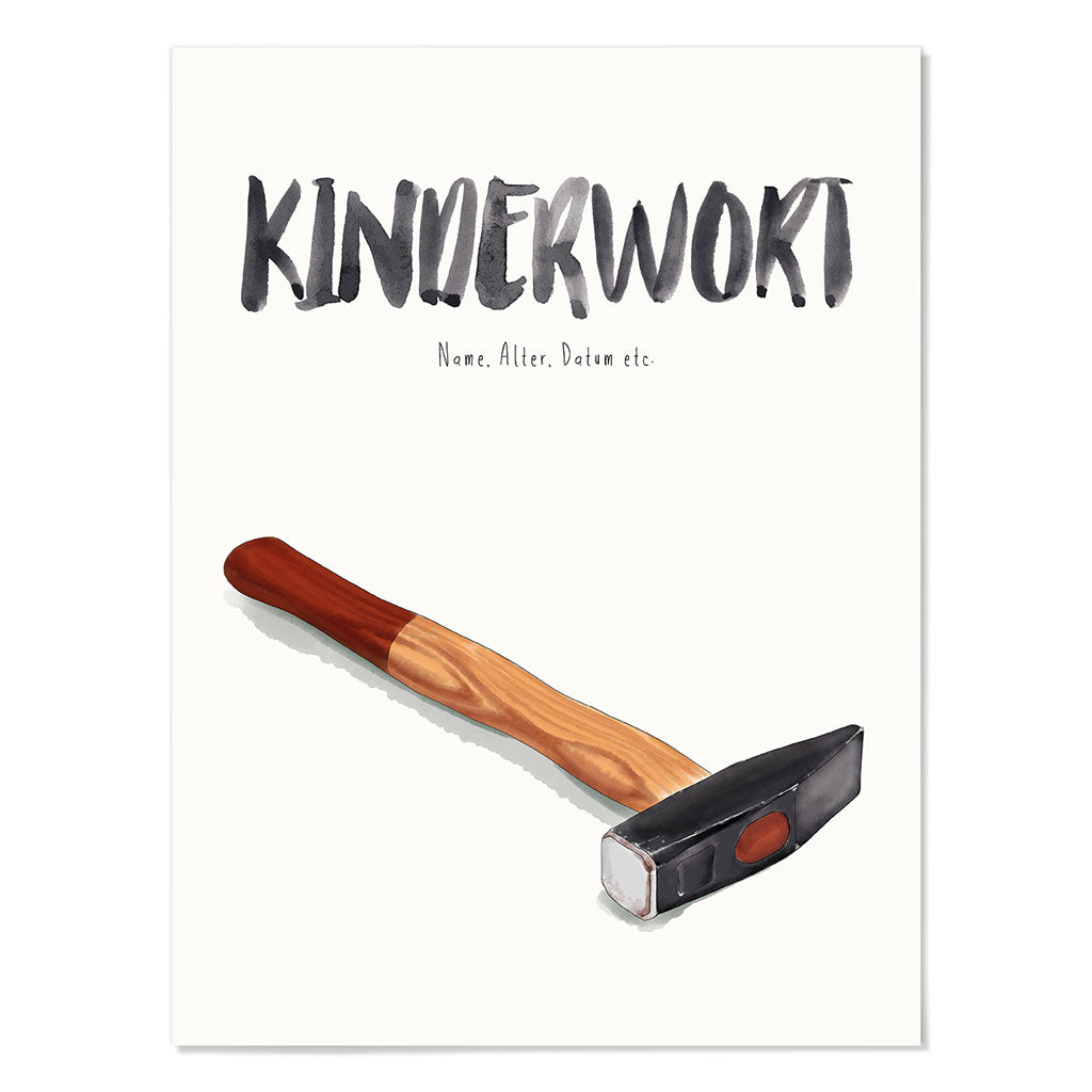 Kindermundposter Hammer – personalisiertes Poster mit Kinderwort für Eltern