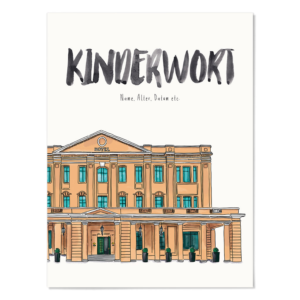Kindermundposter Hotel – personalisiertes Poster mit Kinderwort für Eltern