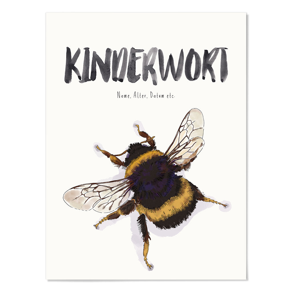 Kindermundposter Hummel – personalisiertes Poster mit Kinderwort für Eltern