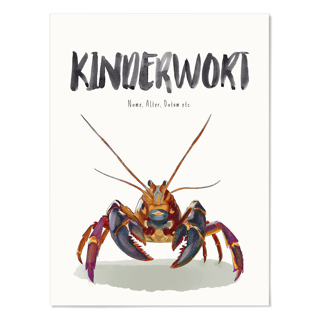 Kindermundposter Hummer – personalisiertes Poster mit Kinderwort für Eltern