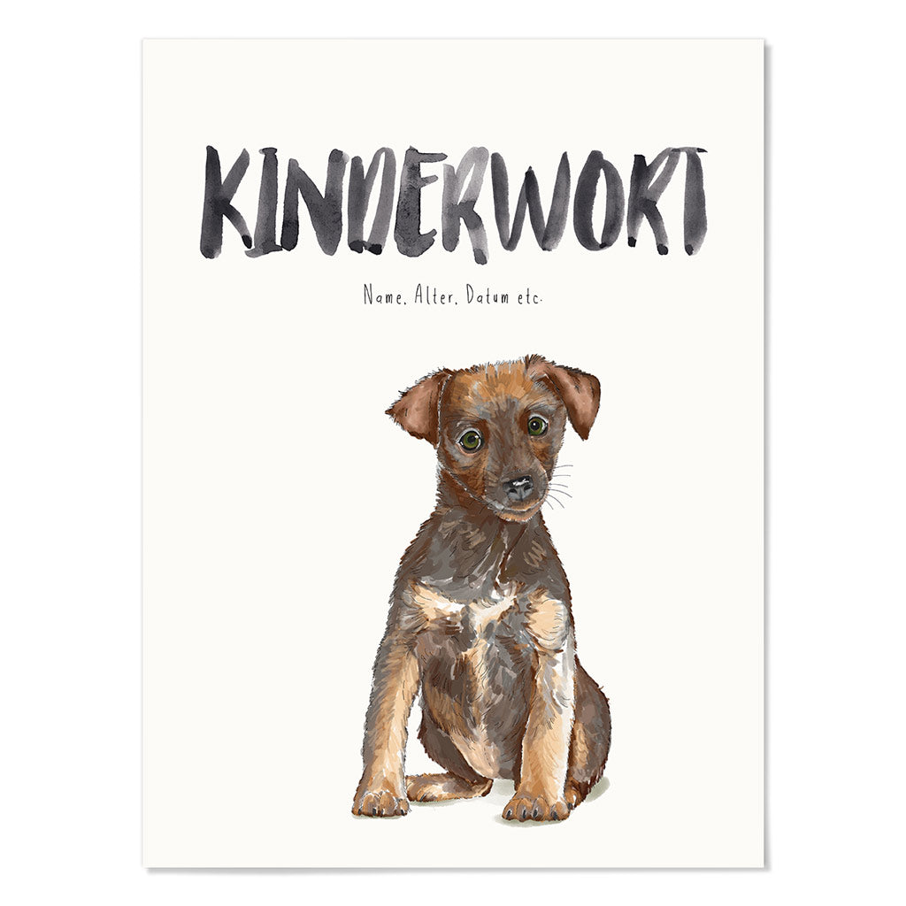 Kindermundposter Hund – personalisiertes Poster mit Kinderwort für Eltern