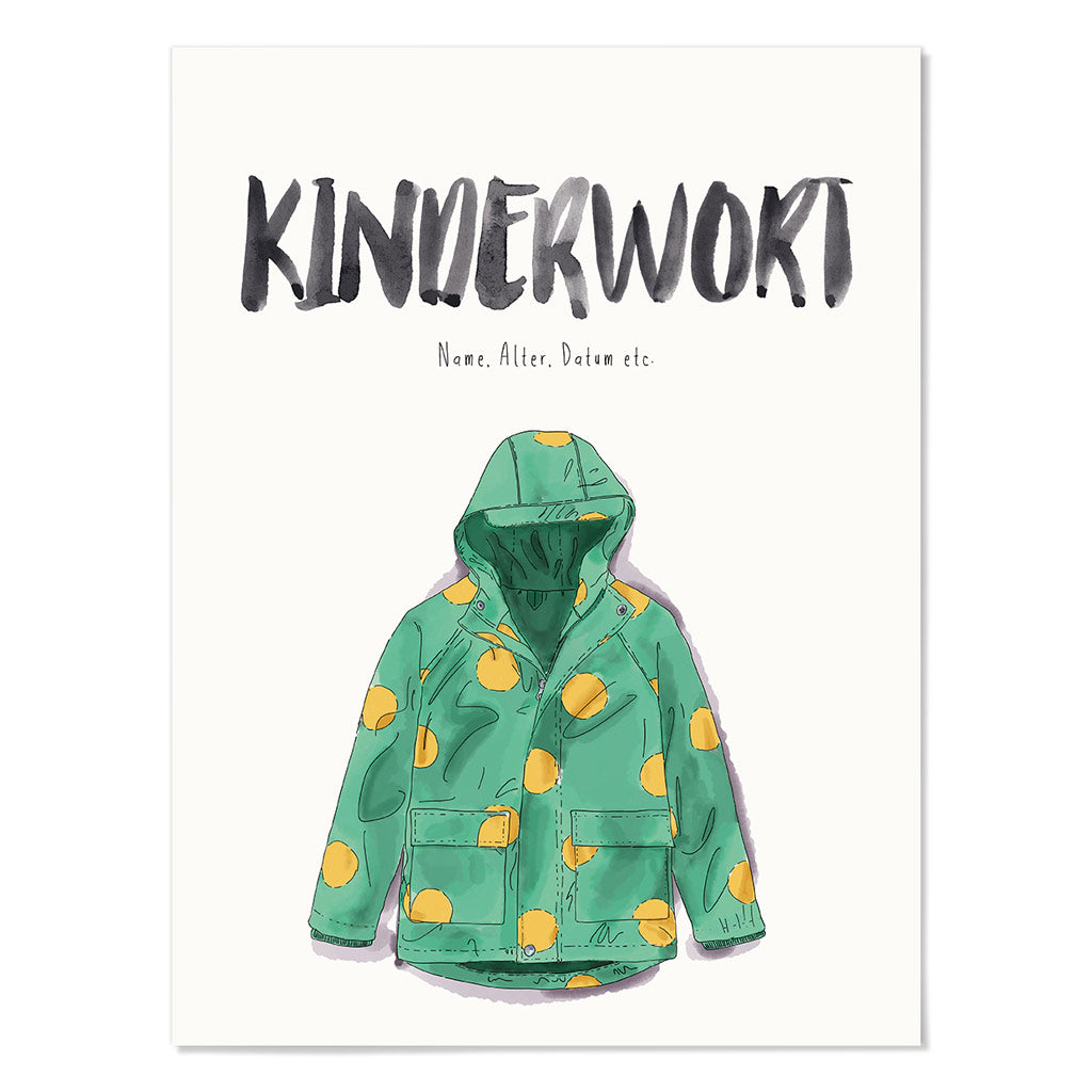 Kindermundposter Jacke – personalisiertes Poster mit Kinderwort für Eltern