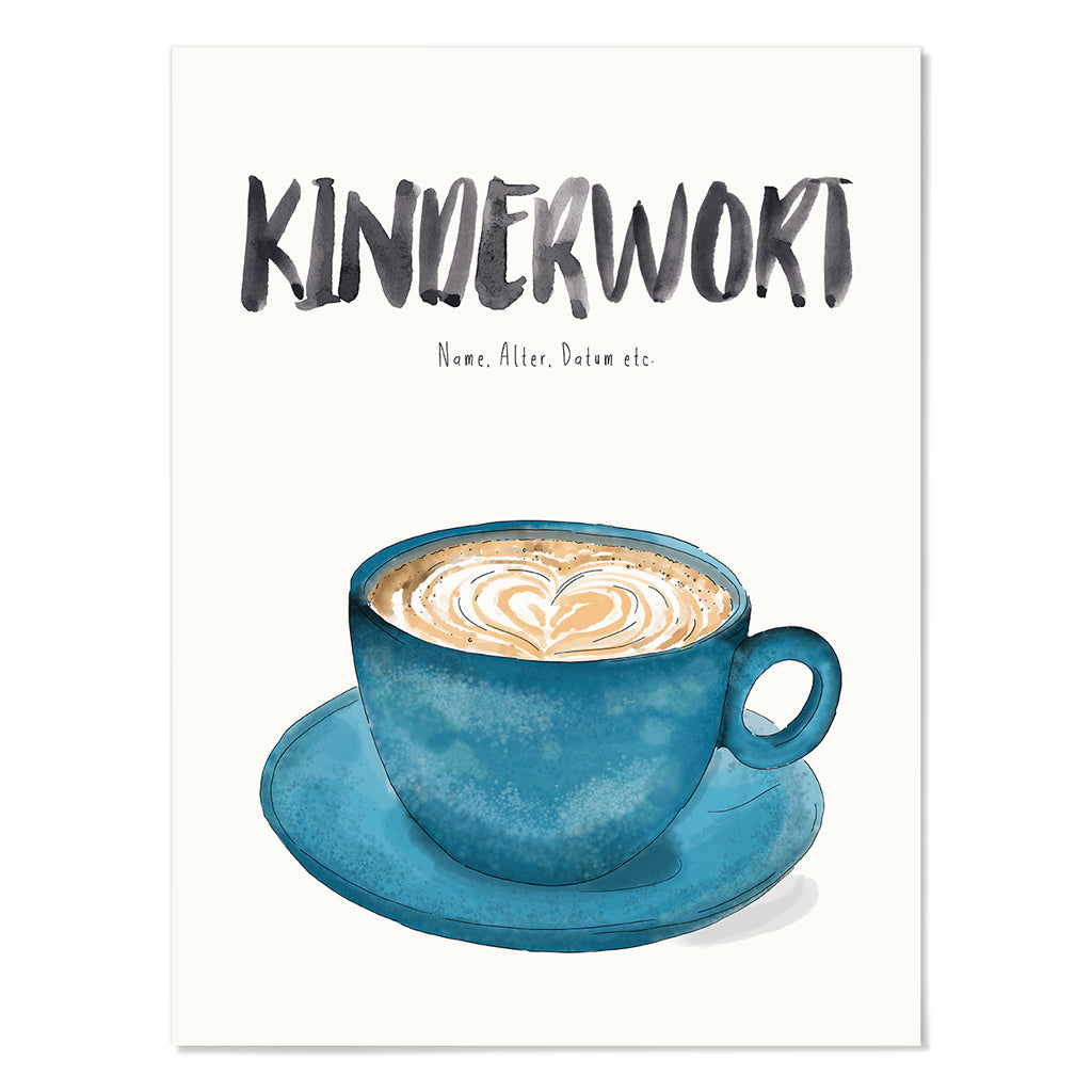Kindermundposter Cappuccino – personalisiertes Poster mit Kinderwort für Eltern