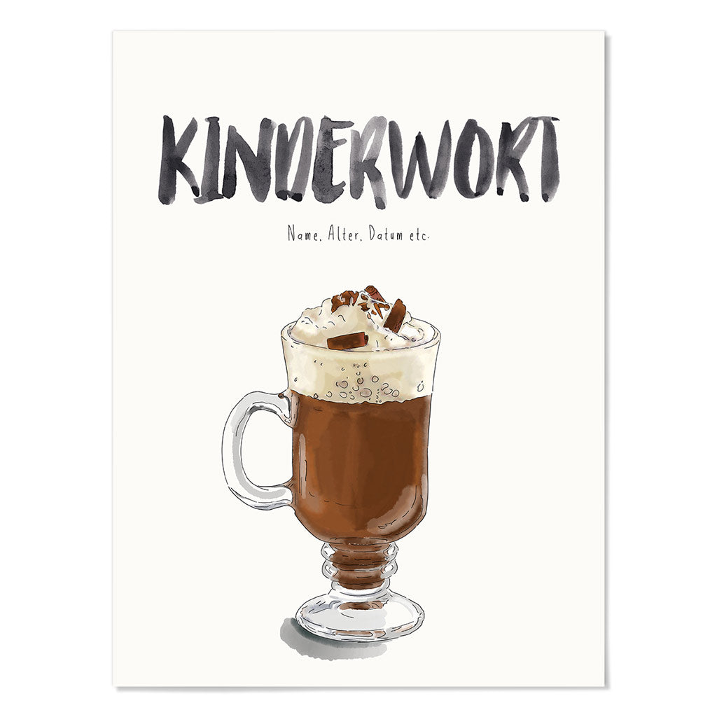 Kindermundposter Kakao – personalisiertes Poster mit Kinderwort für Eltern