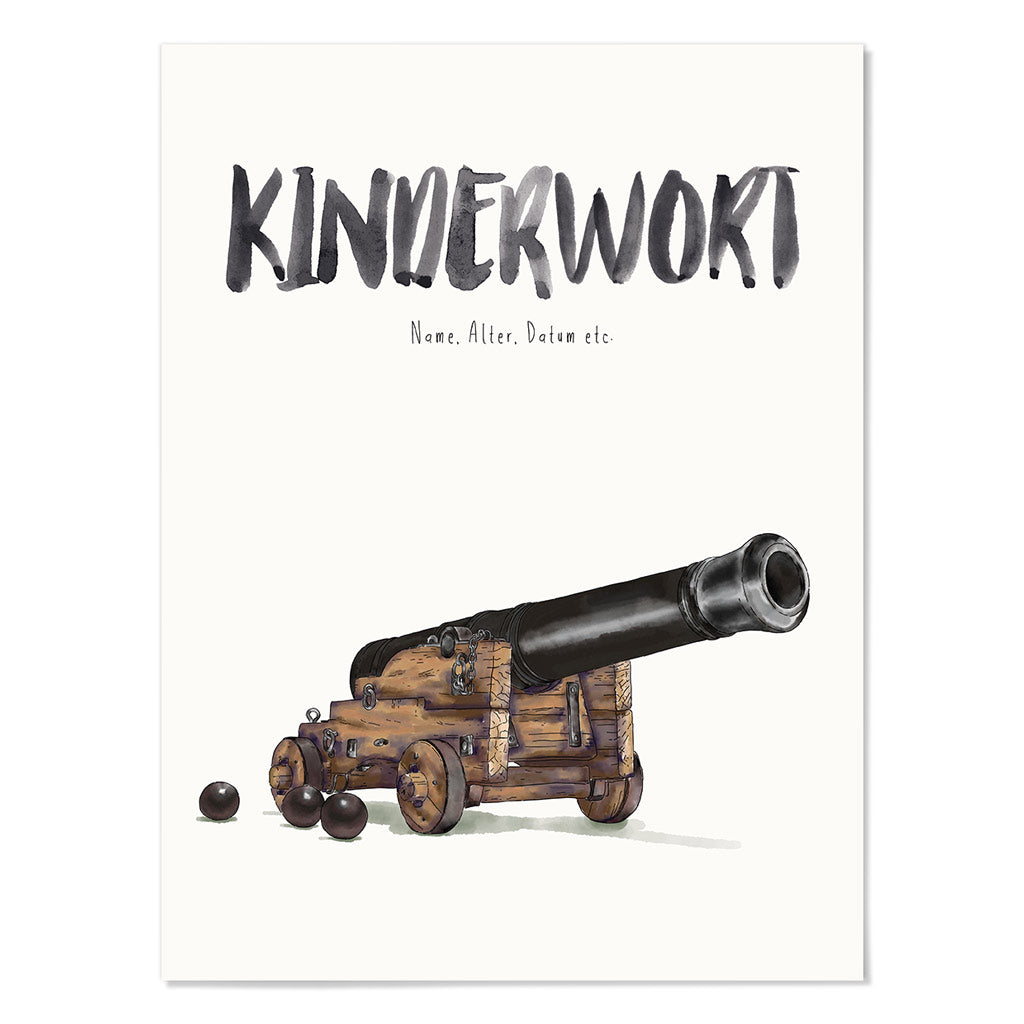 Kindermundposter Kanone – personalisiertes Poster mit Kinderwort für Eltern