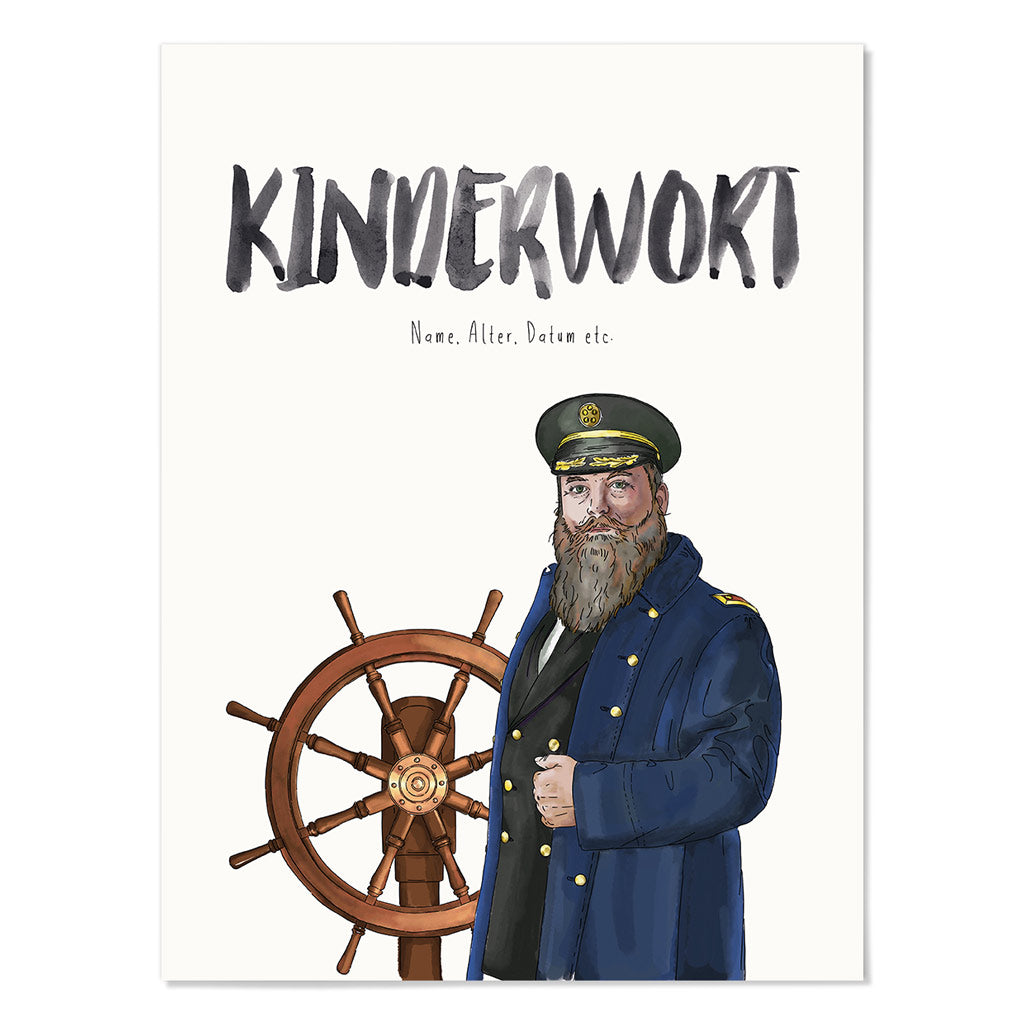 Kindermundposter Schiffskapitän – personalisiertes Poster mit Kinderwort für Eltern