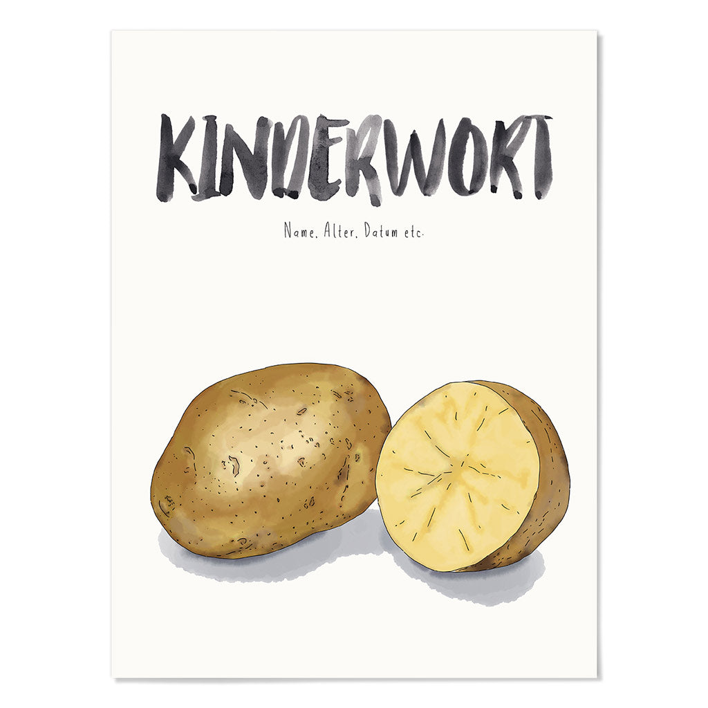 Kindermundposter Kartoffel – personalisiertes Poster mit Kinderwort für Eltern