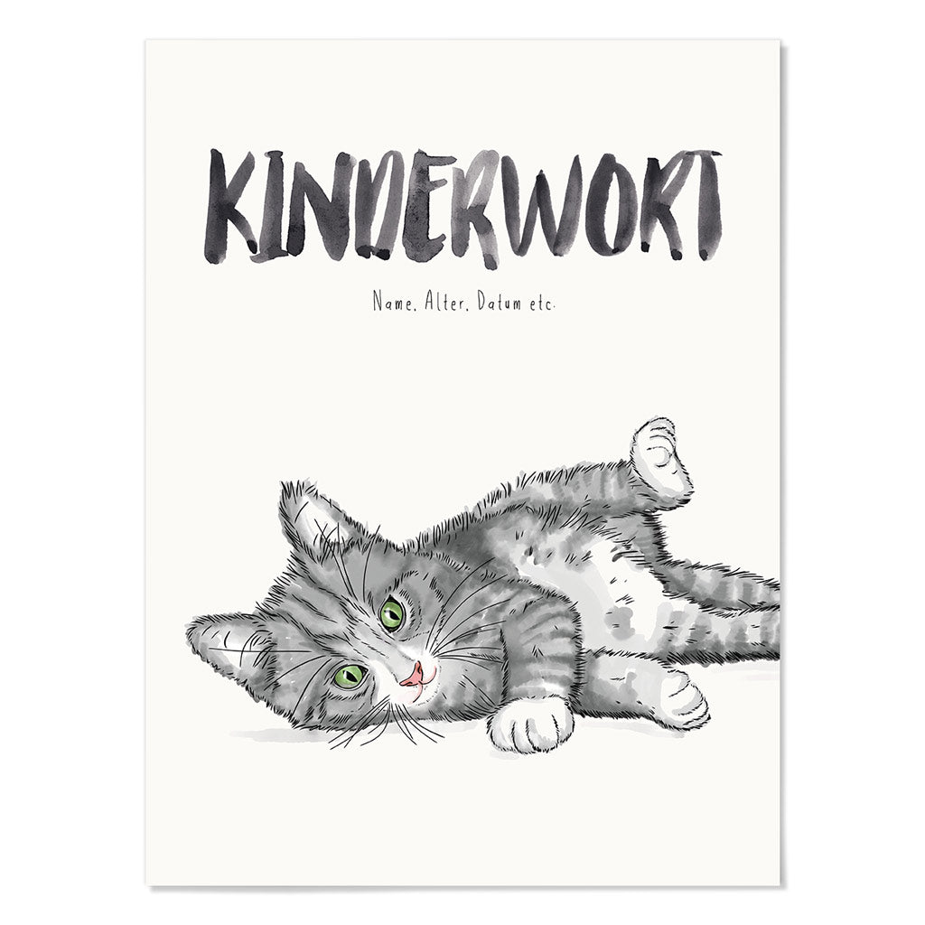 Kindermundposter Katze – personalisiertes Poster mit Kinderwort für Eltern