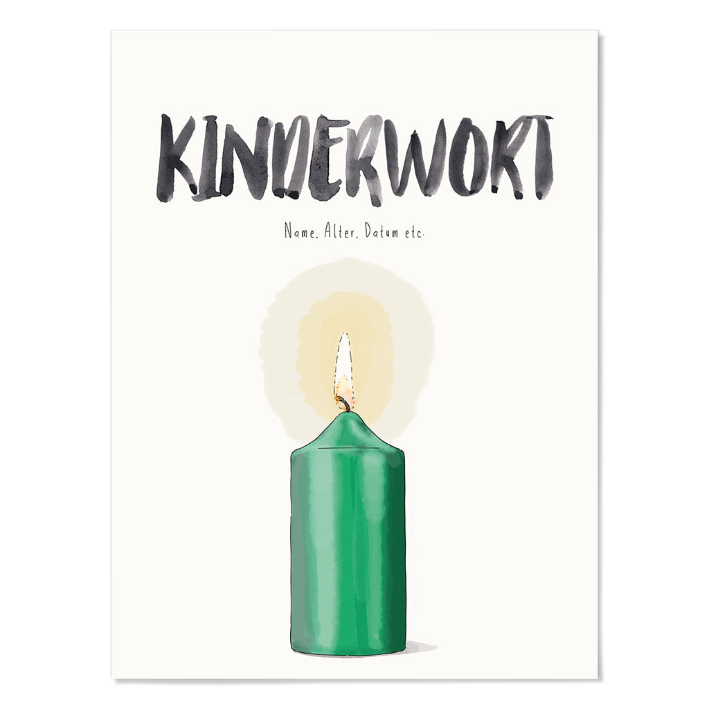 Kindermundposter Kerze – personalisiertes Poster mit Kinderwort für Eltern