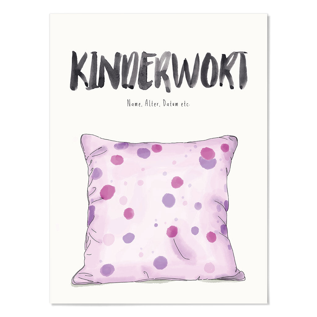 Kindermundposter Kissen – personalisiertes Poster mit Kinderwort für Eltern
