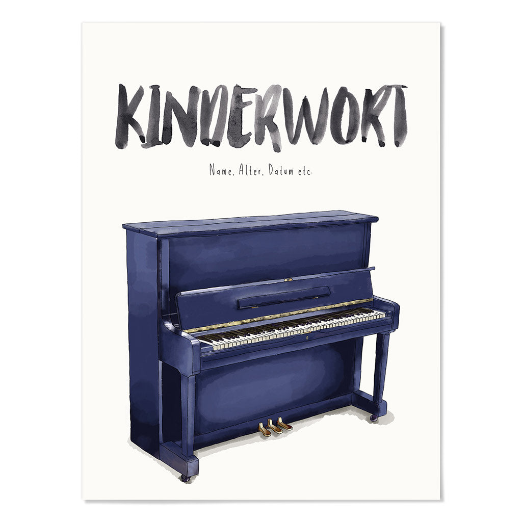 Kindermundposter Klavier – personalisiertes Poster mit Kinderwort für Eltern