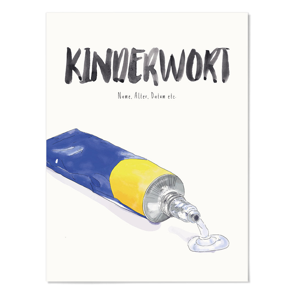 Kindermundposter Bastelkleber – personalisiertes Poster mit Kinderwort für Eltern