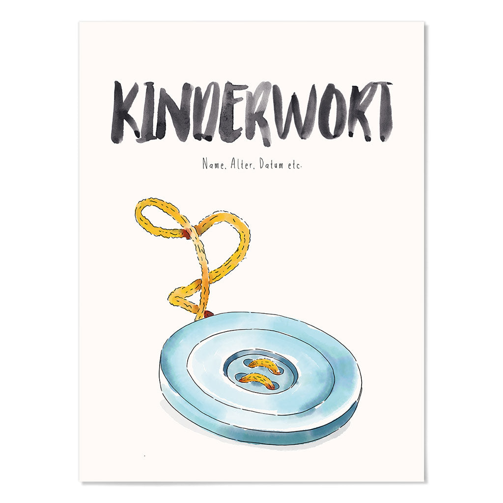 Kindermundposter Knopf – personalisiertes Poster mit Kinderwort für Eltern