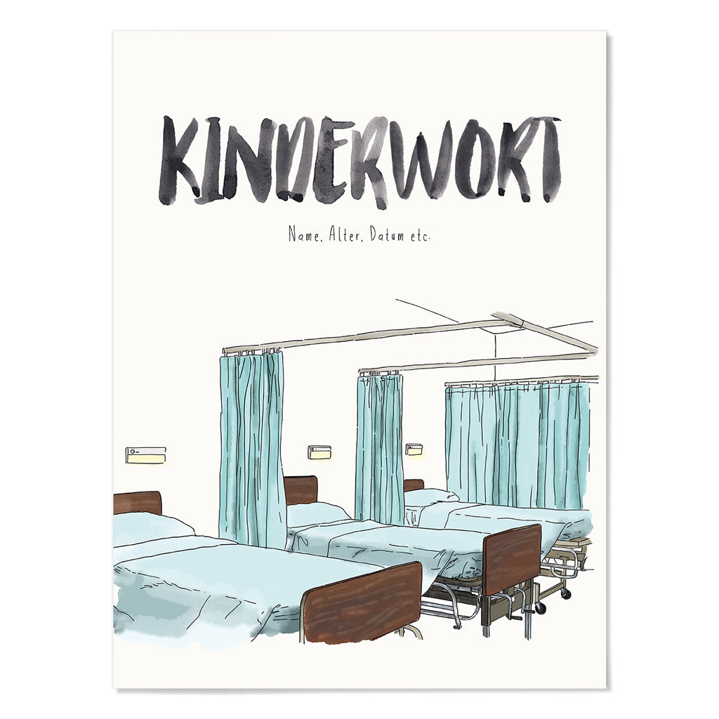 Kindermundposter Krankenhaus – personalisiertes Poster mit Kinderwort für Eltern