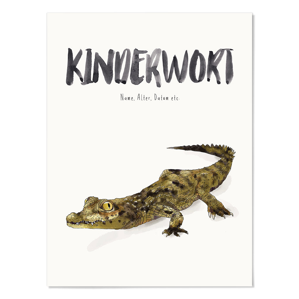 Kindermundposter Krokodil – personalisiertes Poster mit Kinderwort für Eltern