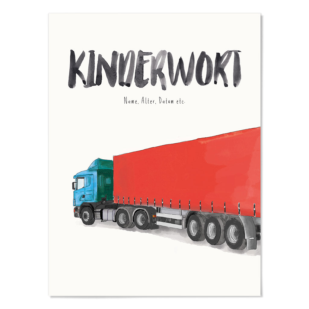 Kindermundposter Laster – personalisiertes Poster mit Kinderwort für Eltern